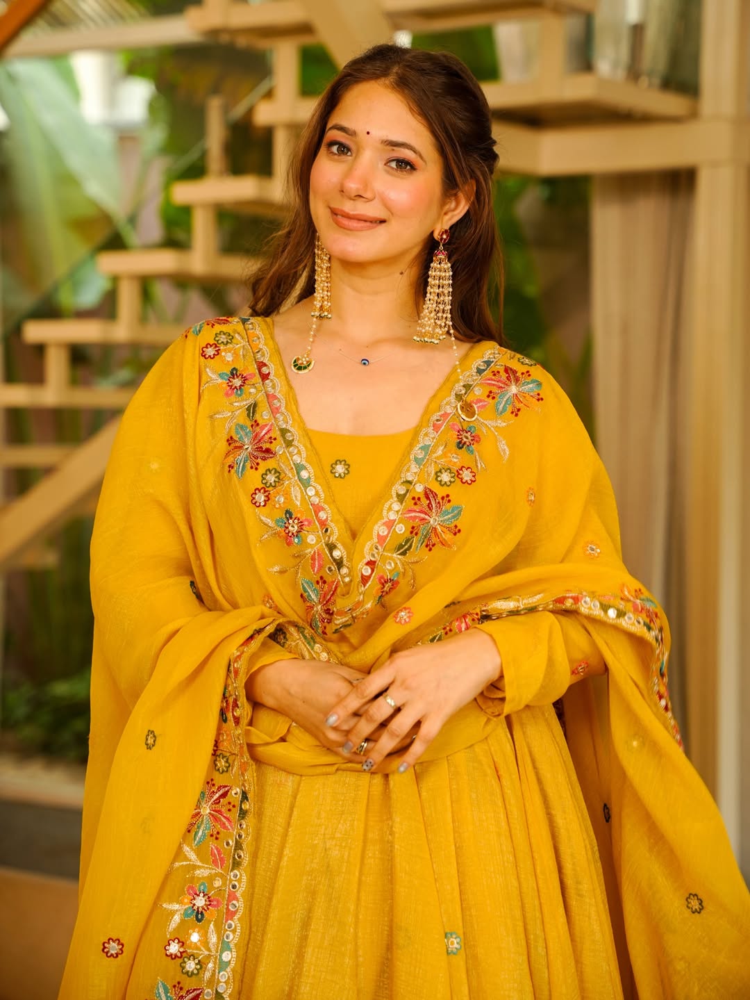 Yash Enterprise Yellow Crunchy Silk Party Wear Sharara Suit Set