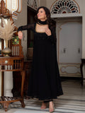 Yash Enterprise Black Blooming Silk Party Wear Embroidery Suit Set
