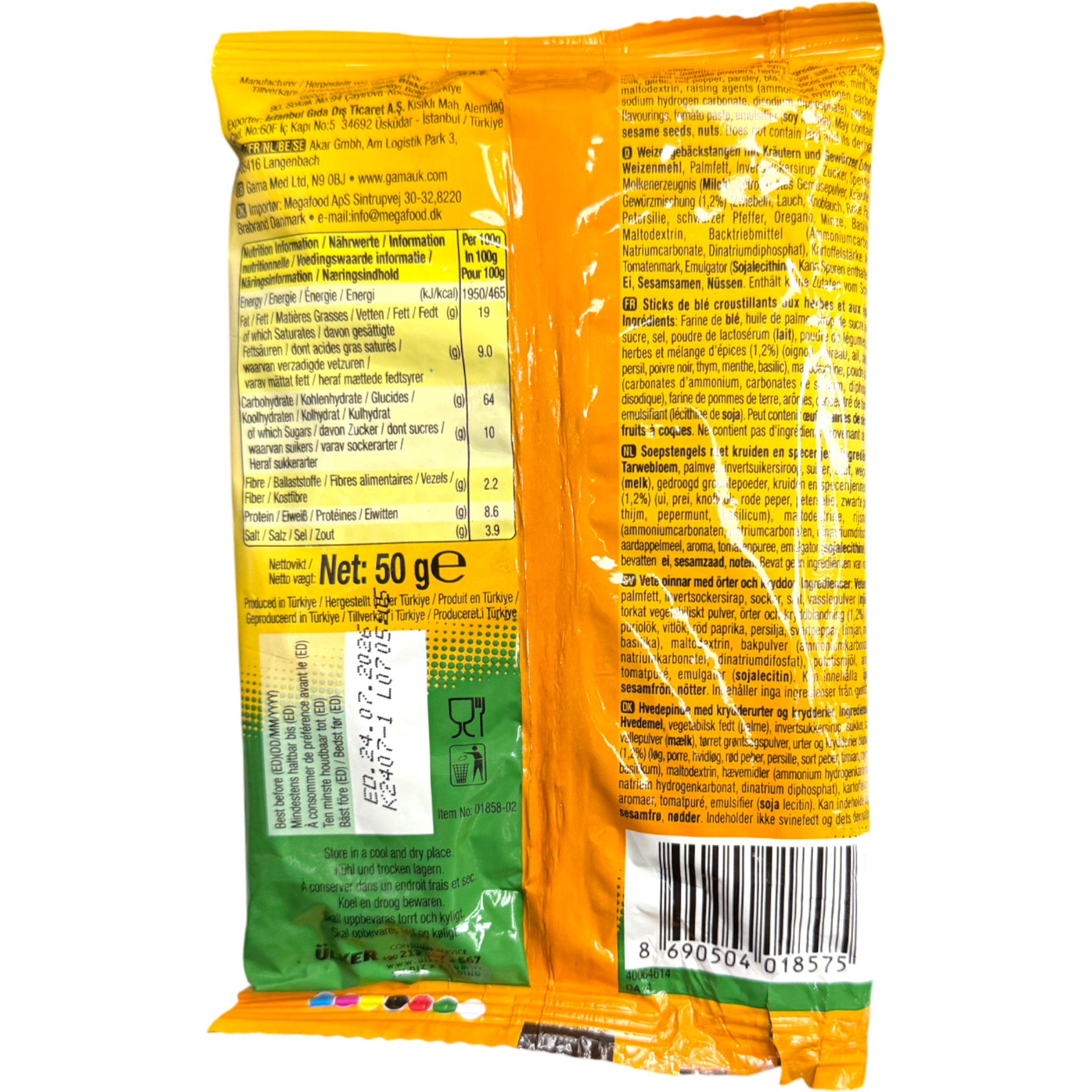 ULKER CLIP STIK Pizza - Deliciously Crunchy Snack Sticks for Savory Bites on the Go