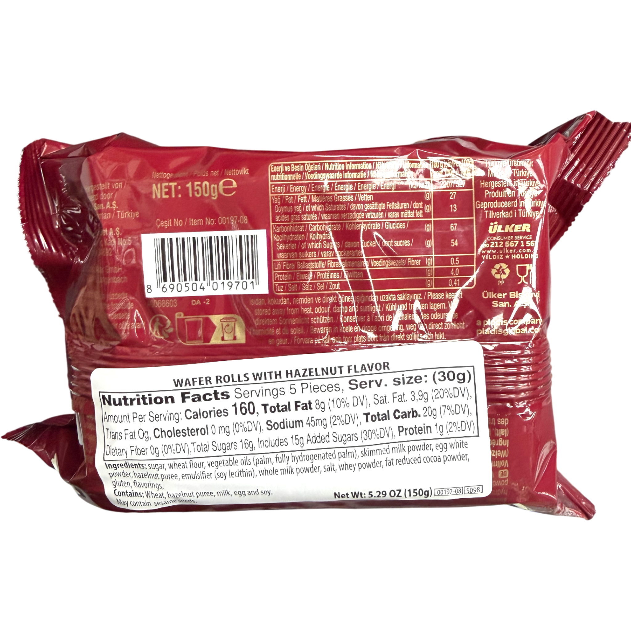 Ulker Rulokat Wafer Rolls with Creamy Chocolate Filling