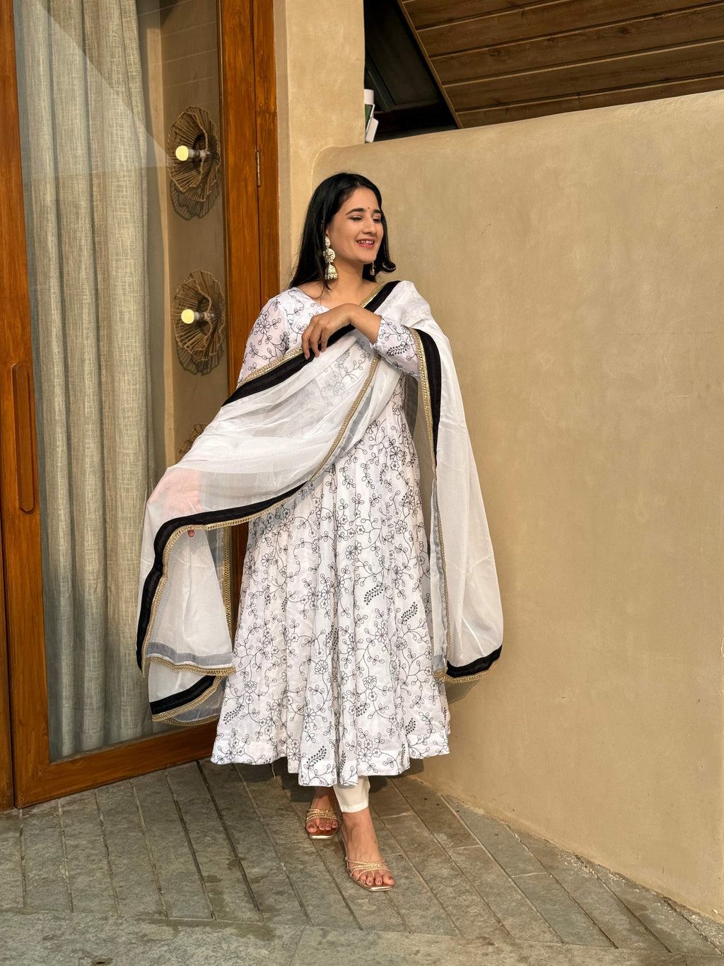 Yash Enterprise White Vichitra Silk Party Wear Embroidery Suit Set