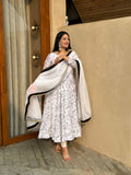 Yash Enterprise White Vichitra Silk Party Wear Embroidery Suit Set