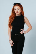 The Sylvie Cashmere Blend Top –Noir │ Petite