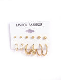 Gold-Polished Alloy Set Of 6 Designer Earrings - The Pari