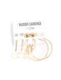 Gold-Polished Alloy Set Of 6 Designer Earrings - The Pari