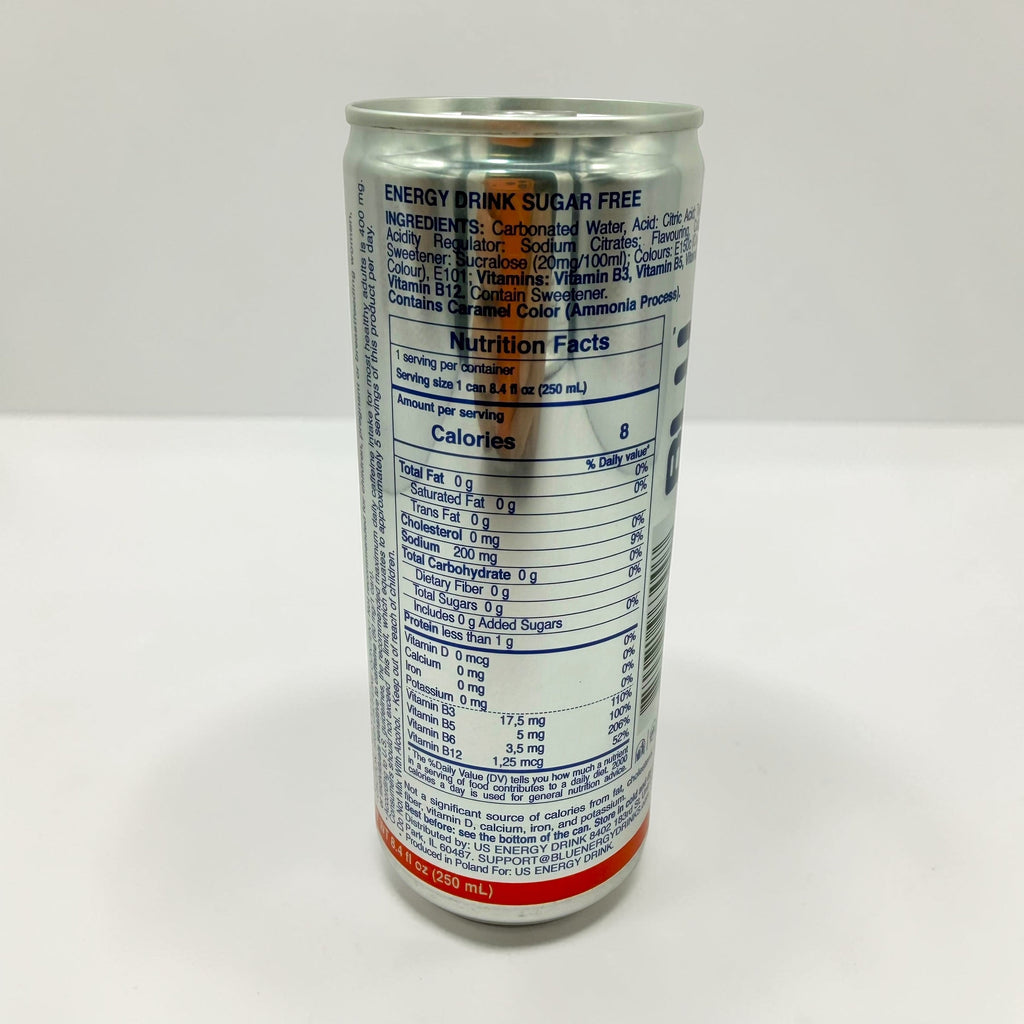 BLU Sugar Free Energy Drink 250ml Can