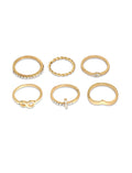 Gold-Polished Alloy Stylish Contemporary Stackable Ring - The Pari
