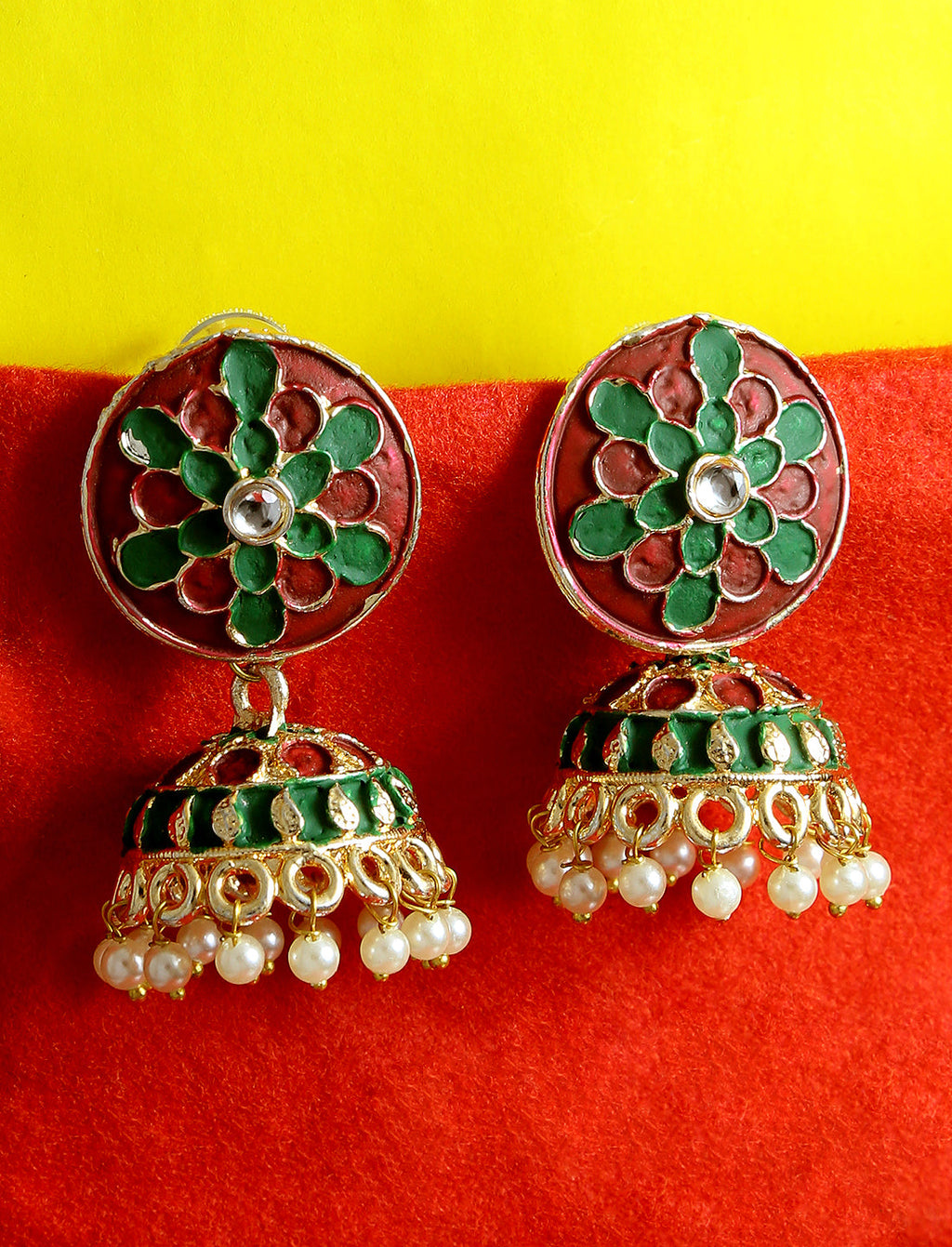 Gold-Polished Alloy Diva Look Stylish Contemporary Earrings - The Pari