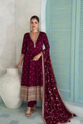 Anaita Maroon Chinon Anarkali Suit with Embroidery Sequins Work