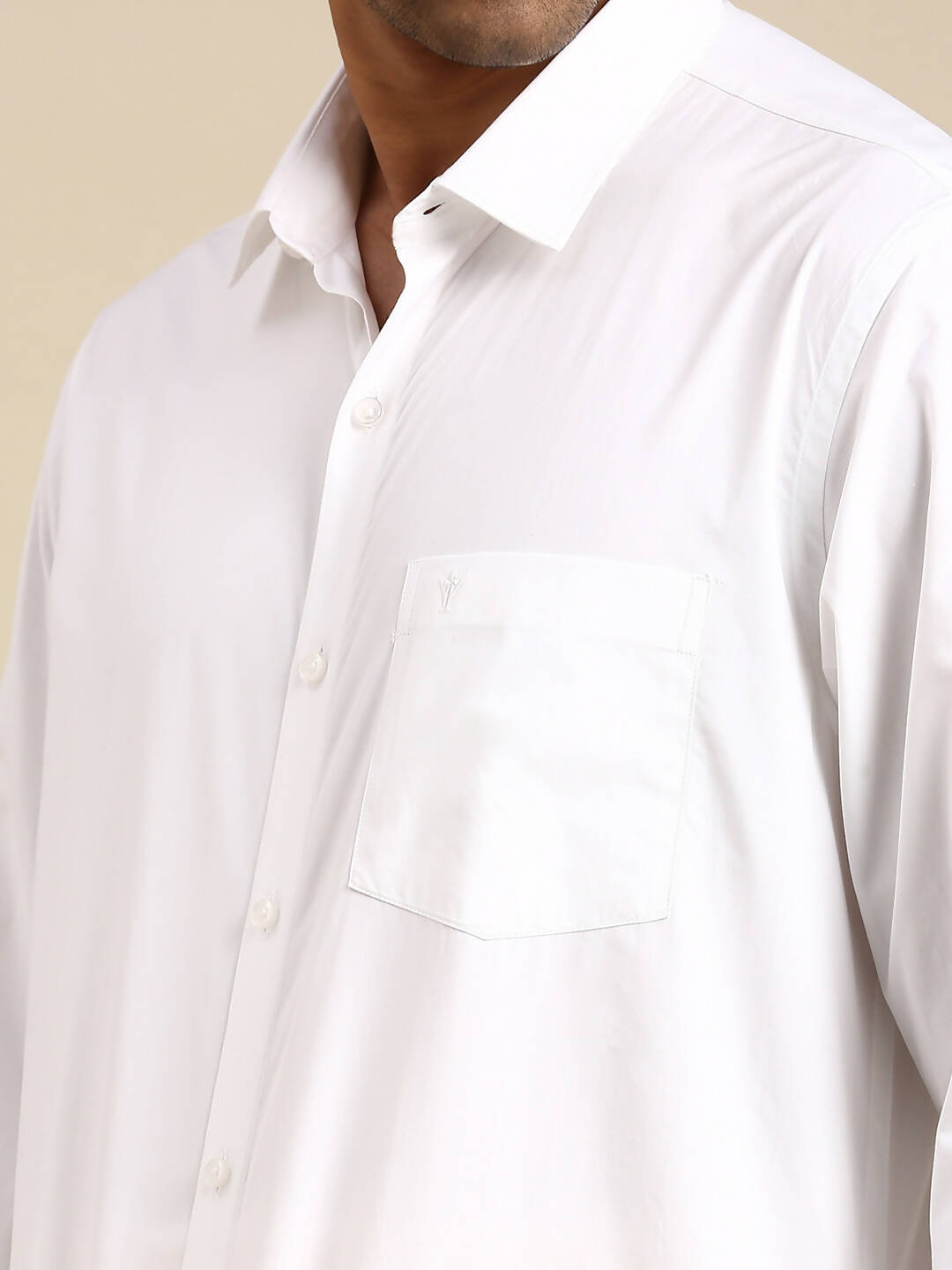 Ramraj Cotton Mens Full Sleeve Formal 100 % Cotton White Shirt