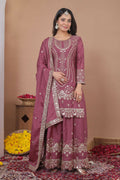 Teeya Creation Dark Onion Color Natural Crepe Silk Wedding Wear Trending Salwar Suit