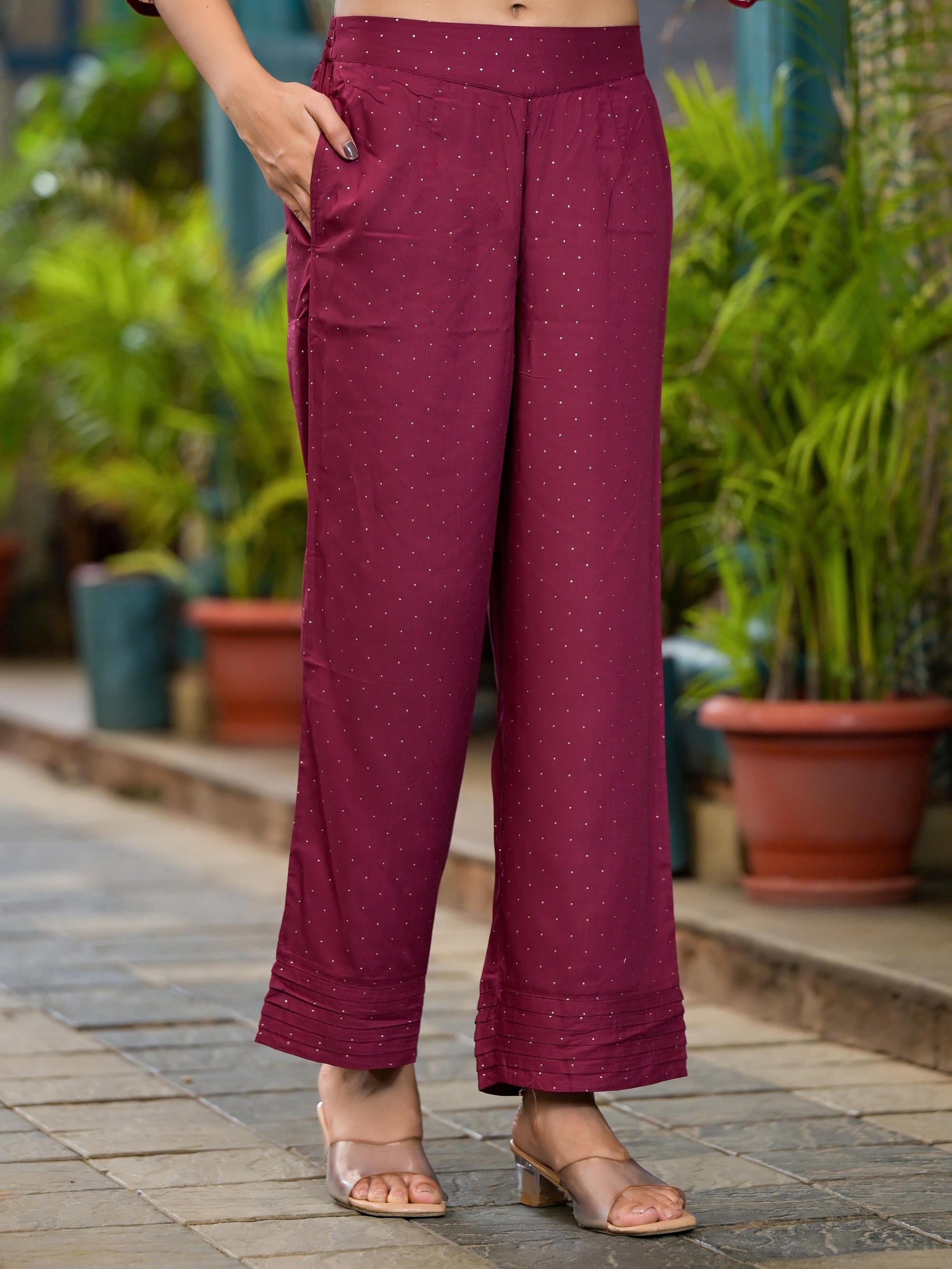 Juniper Plum Ethnic Motif Printed Liva Rayon Kurta Set With Coins