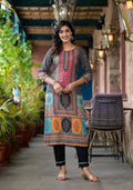 Juniper Multi-Panel Ethnic Printed Straight Kurta
