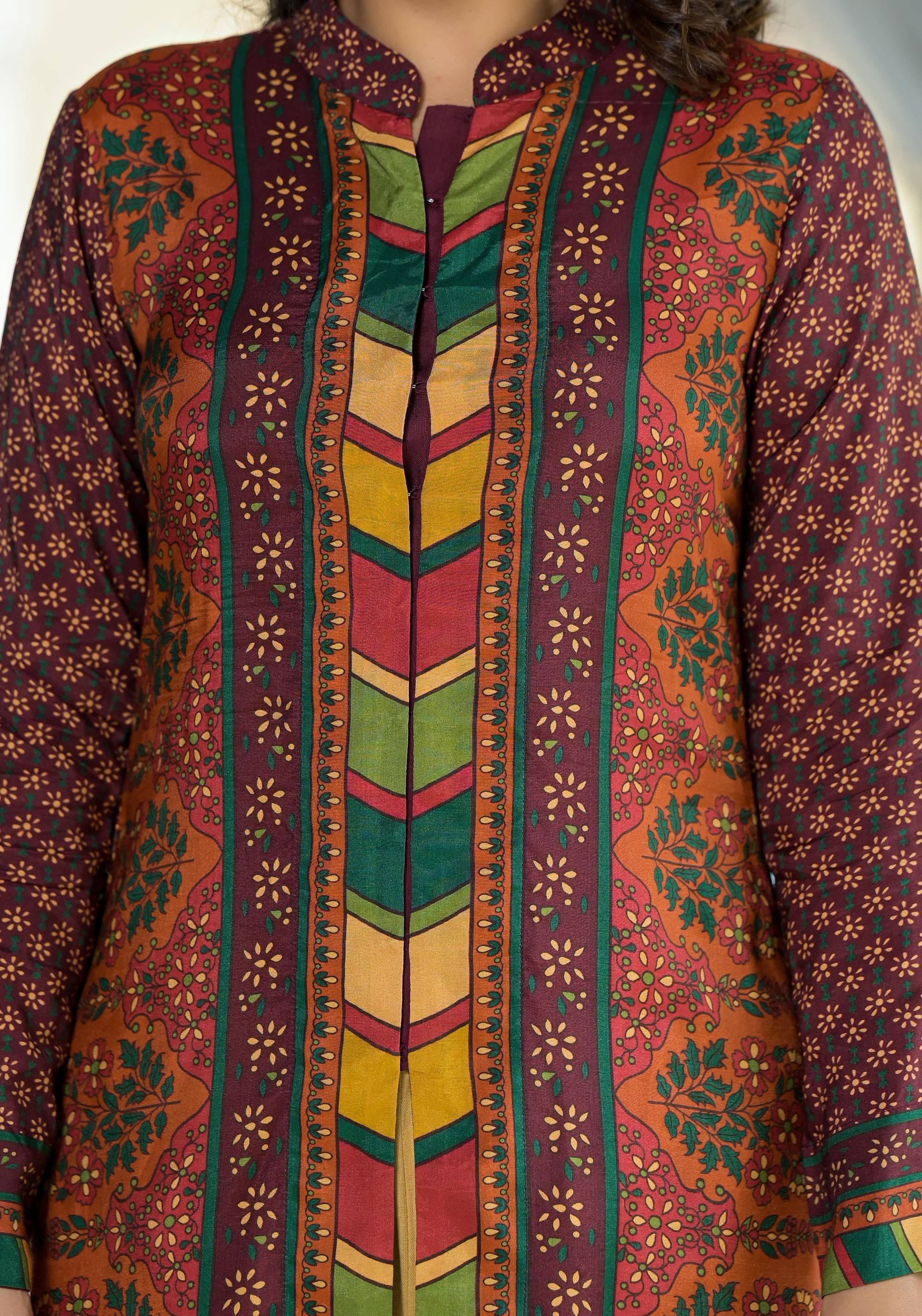 Juniper Multi Ethnic Motif Printed Viscose Tunic For Women