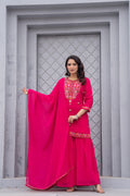 Juniper Gulnaar Gulab Embroidered Sharara Set