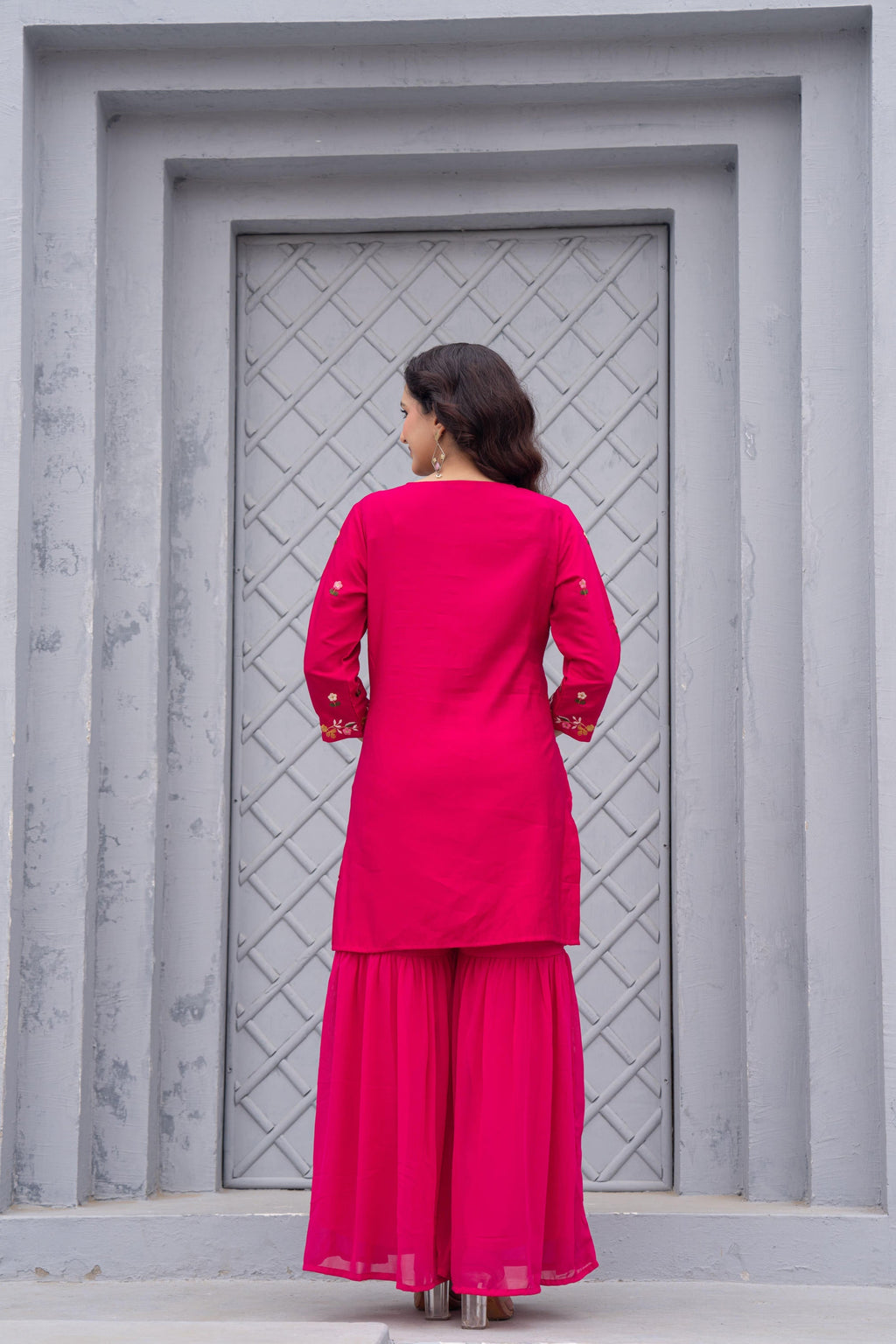 Juniper Gulnaar Gulab Embroidered Sharara Set