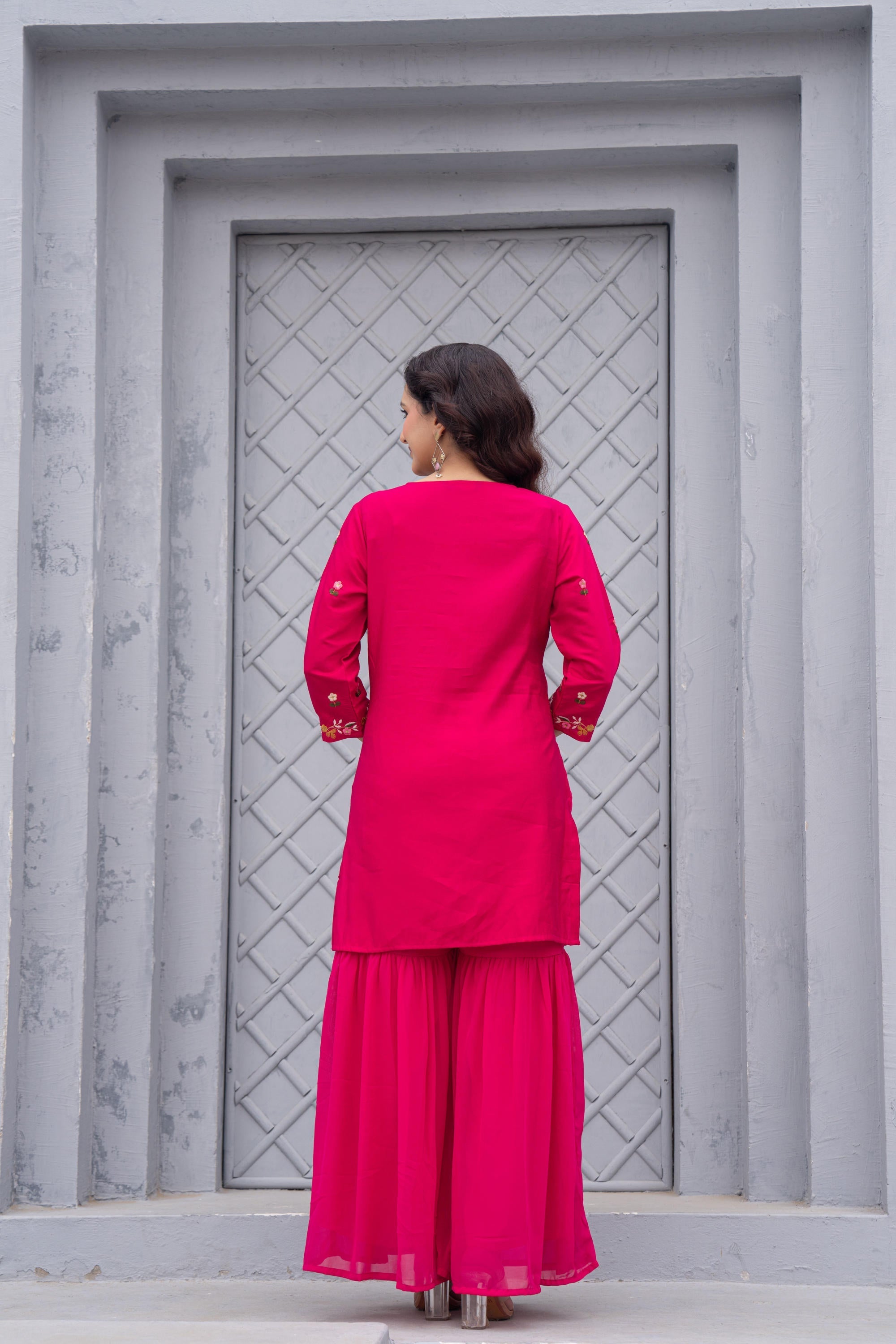 Juniper Gulnaar Gulab Embroidered Sharara Set