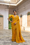 Jyoti Fashion Women's Yellow Soft Pashmina Silk Meena Zari Woven Saree with Blouse