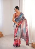 Jyoti Fashion Women's Multicolor Chinon Digital Printed Designer Saree with Blouse
