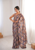 Jyoti Fashion Women's Multicolor Chinon Digital Printed Designer Saree with Blouse