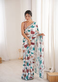 Jyoti Fashion Women's Multicolor Chinon Digital Printed Designer Saree with Blouse