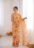 Jyoti Fashion Women's Multicolor Chinon Digital Printed Designer Saree with Blouse