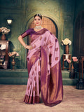 Jyoti Fashion Women's Light Purple Silk Zari Woven Saree with Blouse