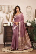 Jyoti Fashion Women's Wine Khadi Cotton Zari Woven Saree with Blouse