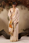 Jyoti Fashion Women's Orange Soft Muga Cotton Resham Weaving Saree with Blouse