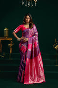 Jyoti Fashion Women's Purple Soft Silk Zari Woven Saree with Blouse