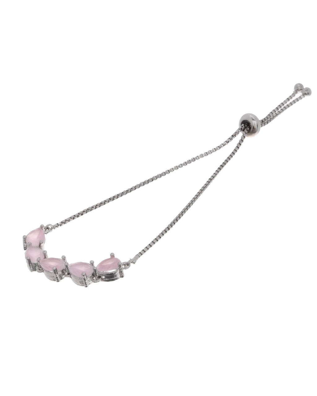 Jewels Nest Pink Heart Stone Adjustable Bracelet For Women