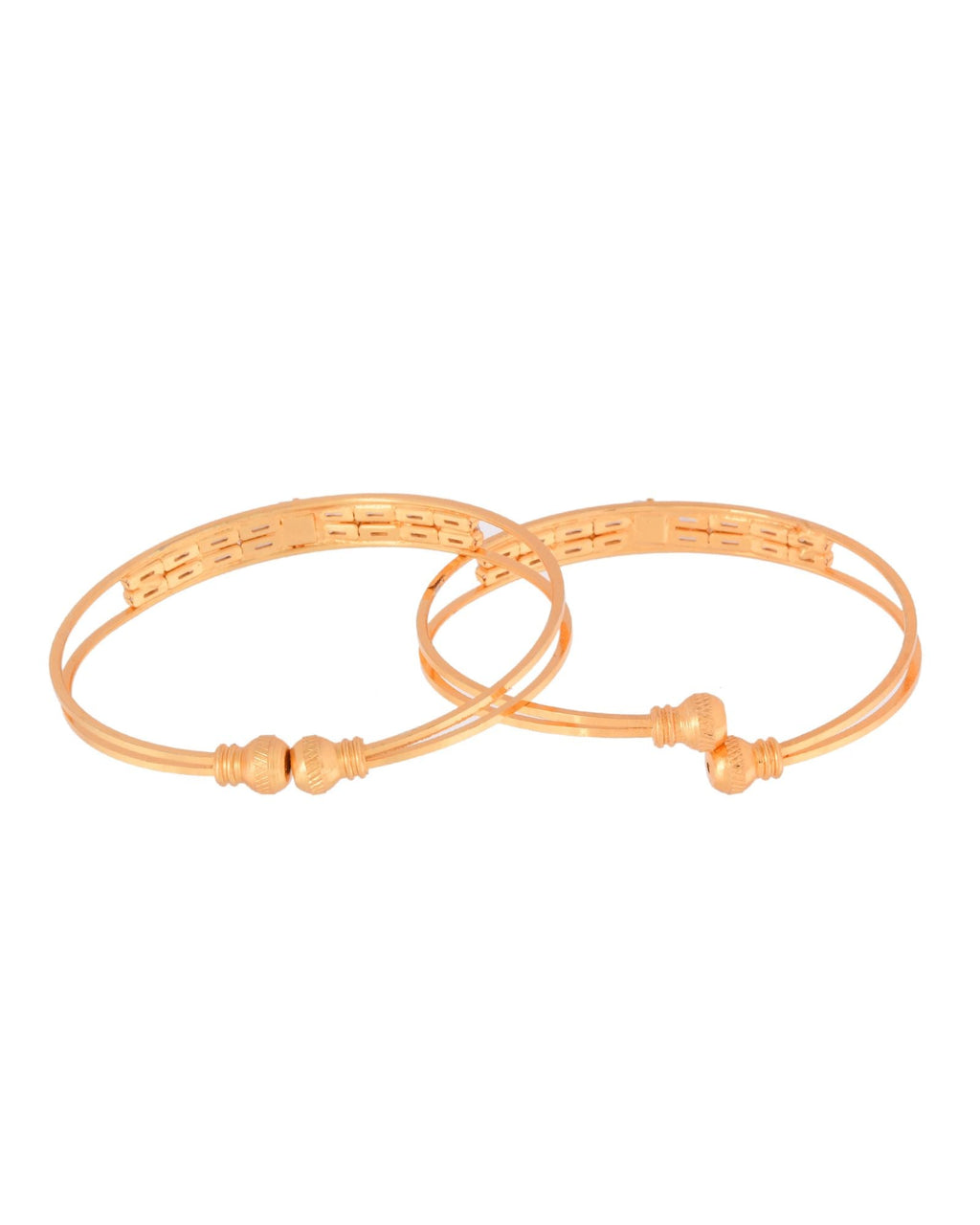 Jewels Nest Gold-Toned Stone Studded Openable Bangles For Women