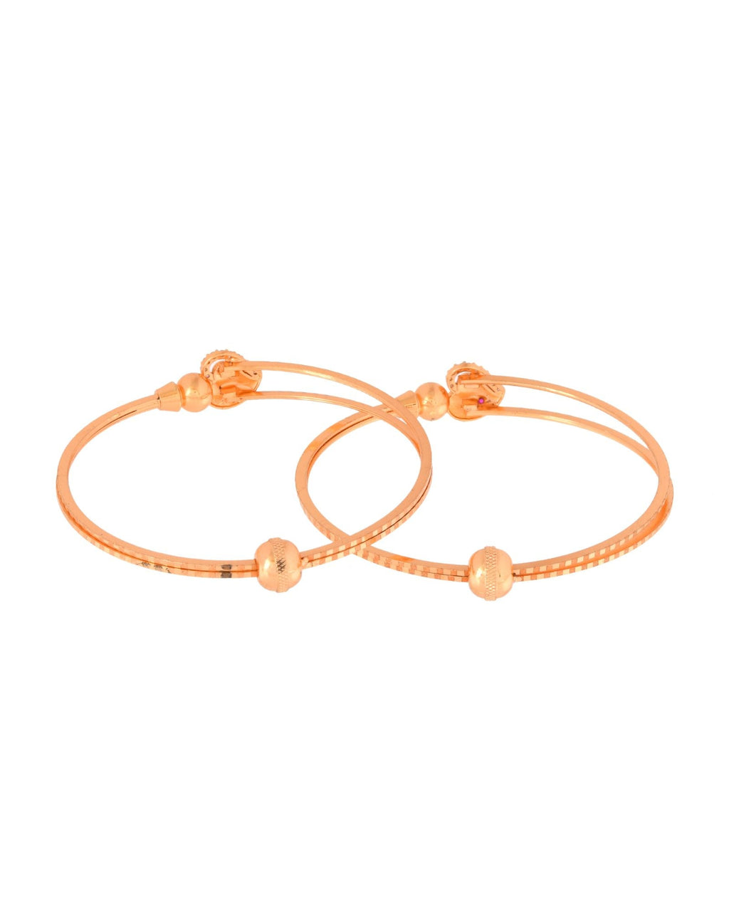 Jewels Nest Gold-Toned Stone Accent Openable Bangles For Women