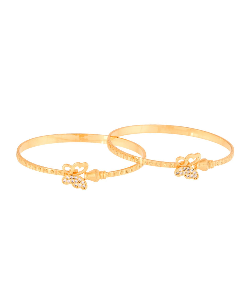 Jewels Nest Gold Plated Heart Charm Bangles Set For Women – Daily & Party Wear