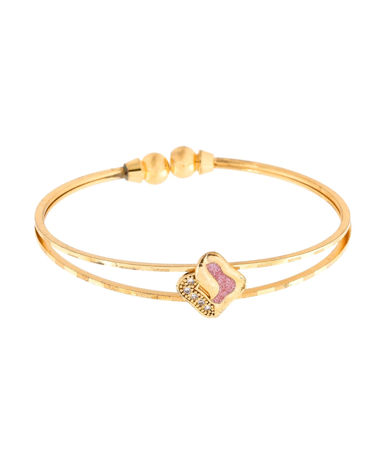 Jewels Nest Gold Plated Heart Design Bangles Set For Women – Daily & Party Wear