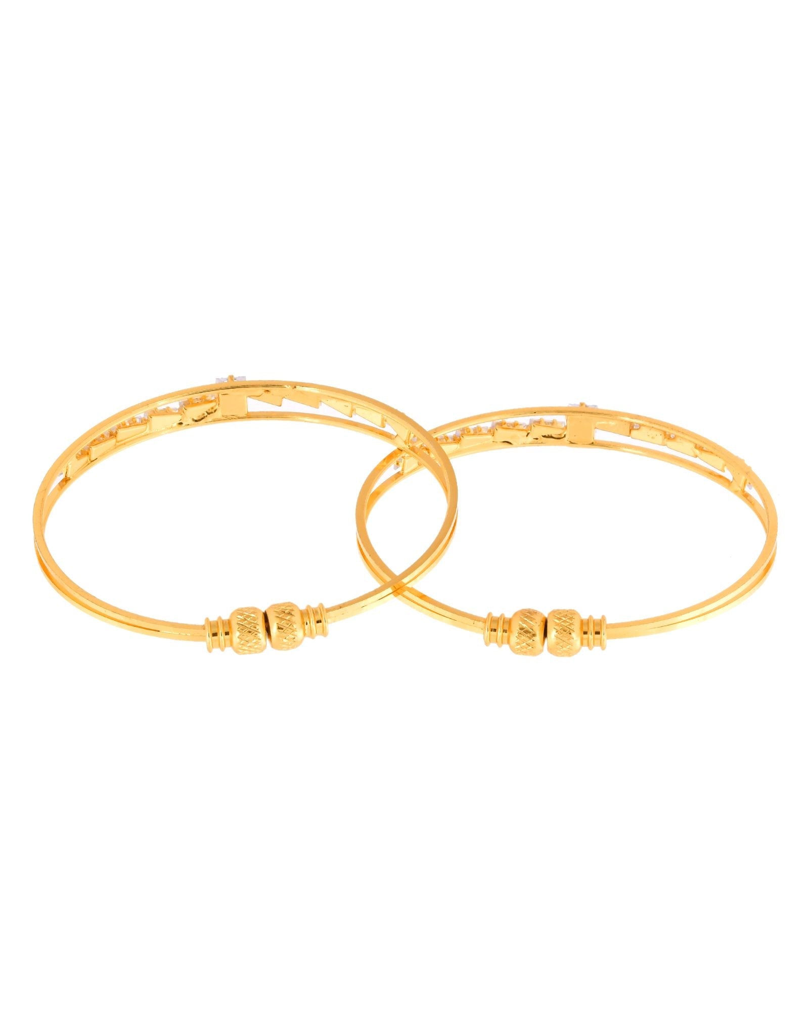 Jewels Nest Gold Plated Stone Studded Bangles Set For Women – Elegant Party Wear