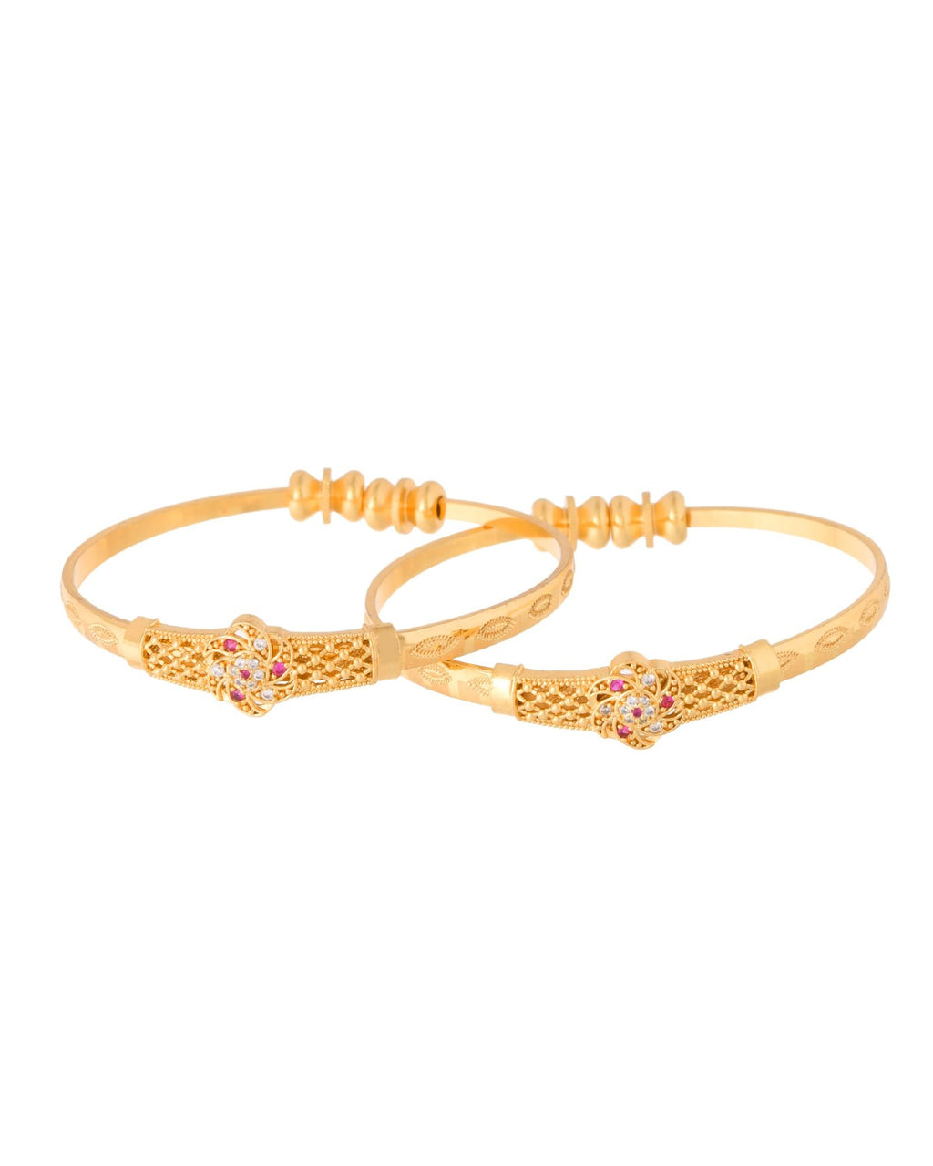 Jewels Nest Gold Plated Floral Design Bangles Set For Women – Festive & Traditional Wear