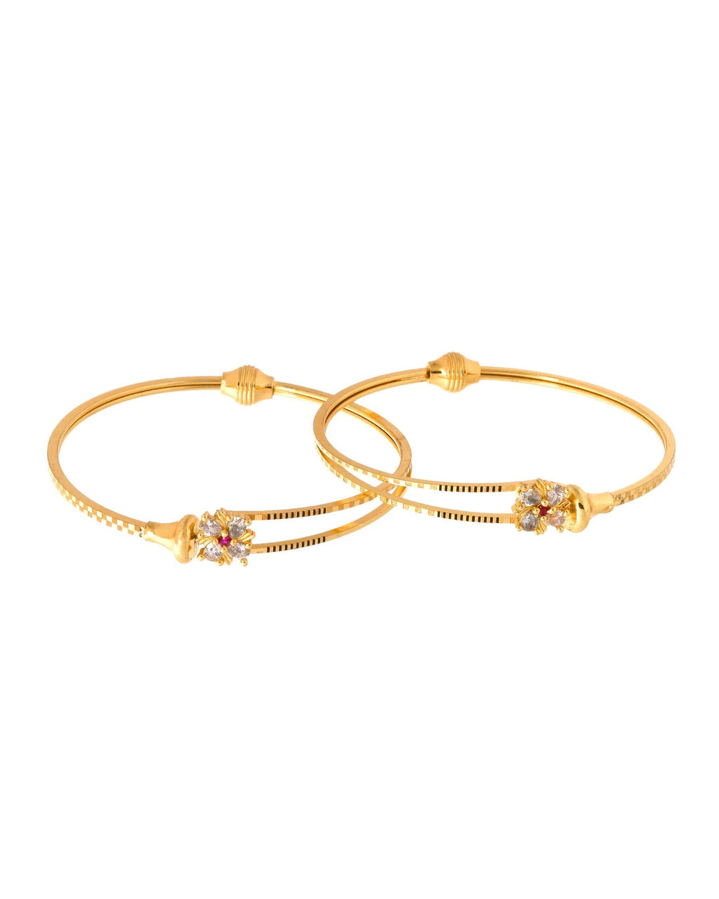 Jewels Nest Gold Plated Floral Stone Bangles Set For Women – Traditional Festive Jewellery