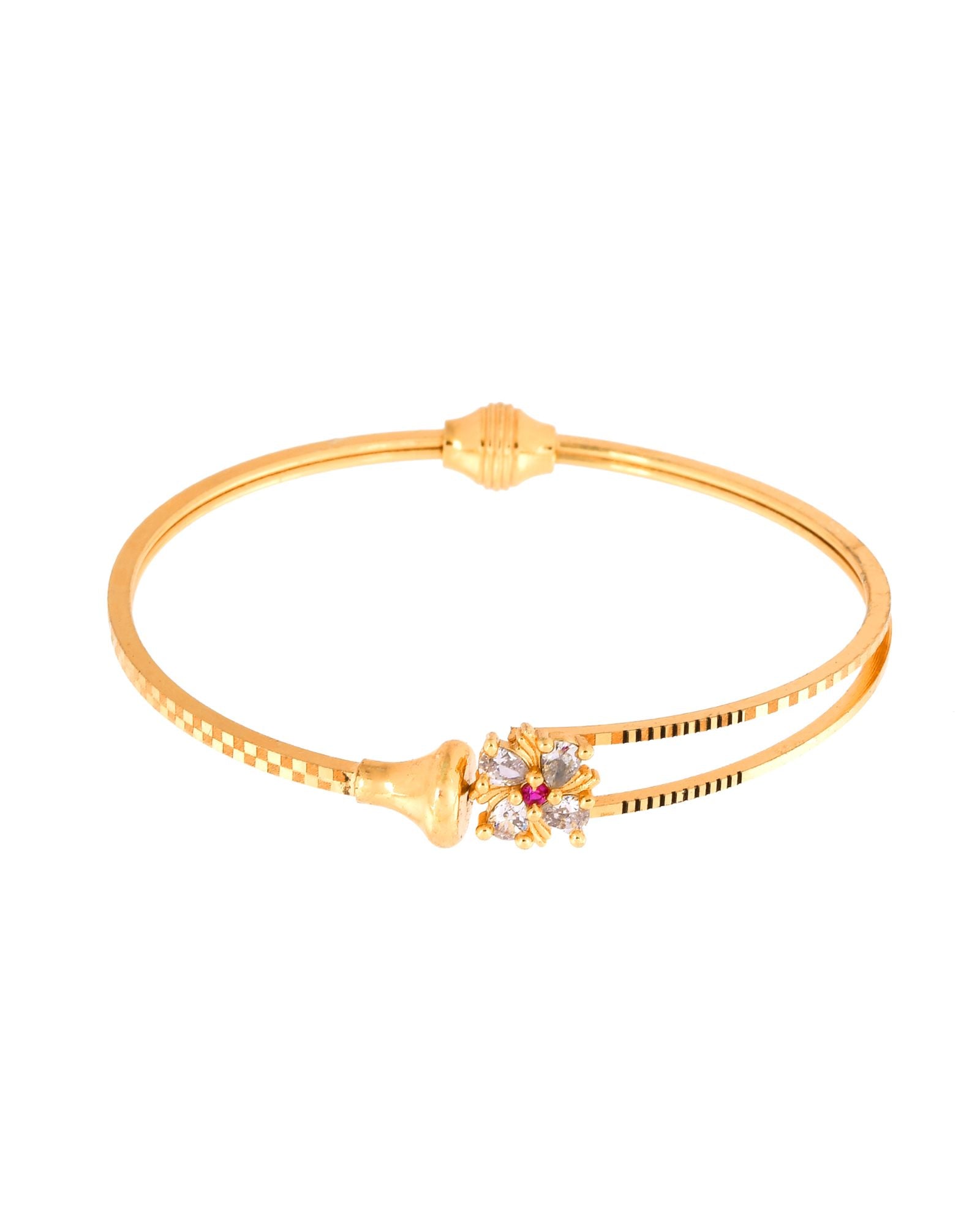 Jewels Nest Gold Plated Floral Stone Bangles Set For Women – Traditional Festive Jewellery