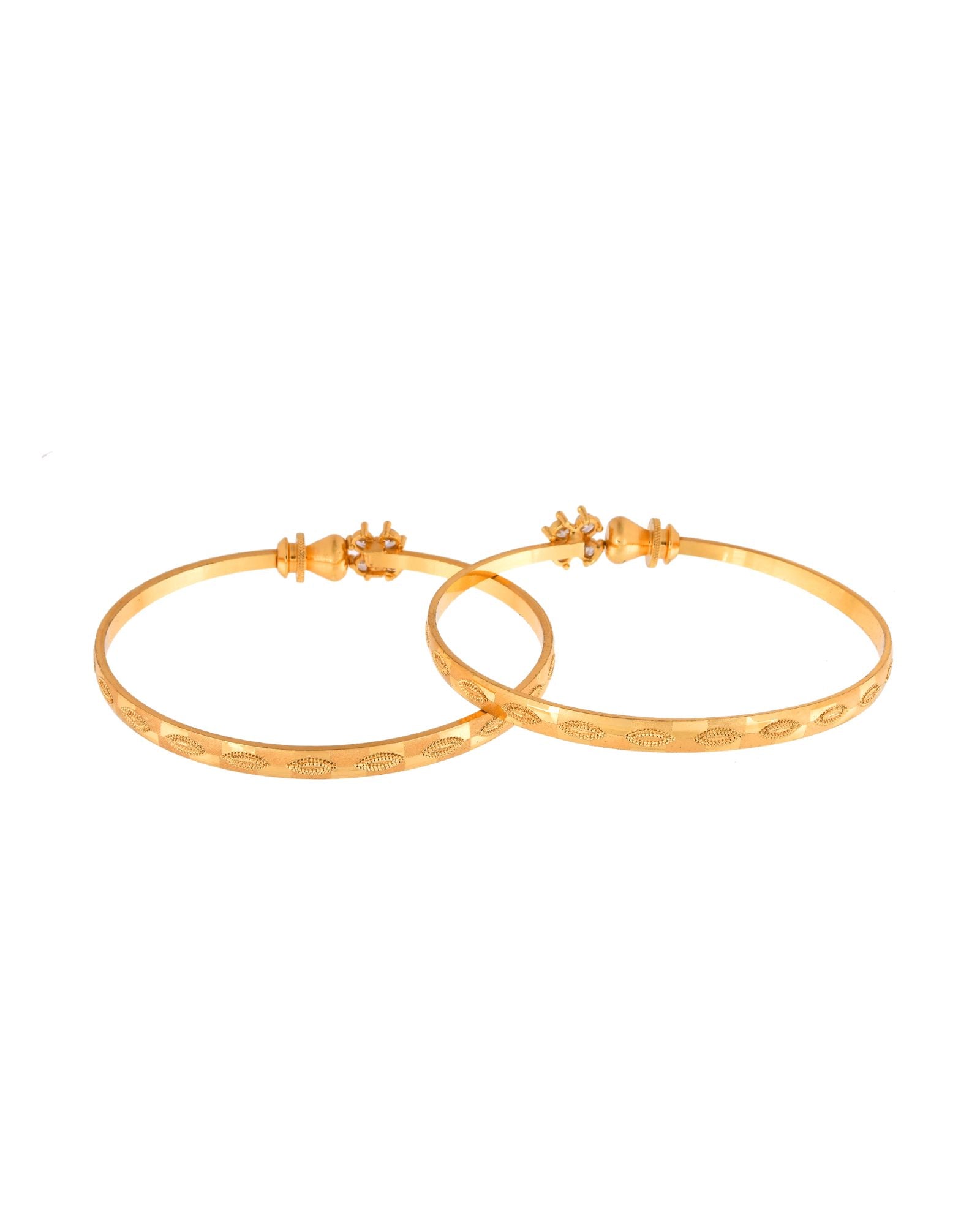 Jewels Nest Gold Plated Floral Crystal Bangles Set For Women – Elegant Party & Festive Wear