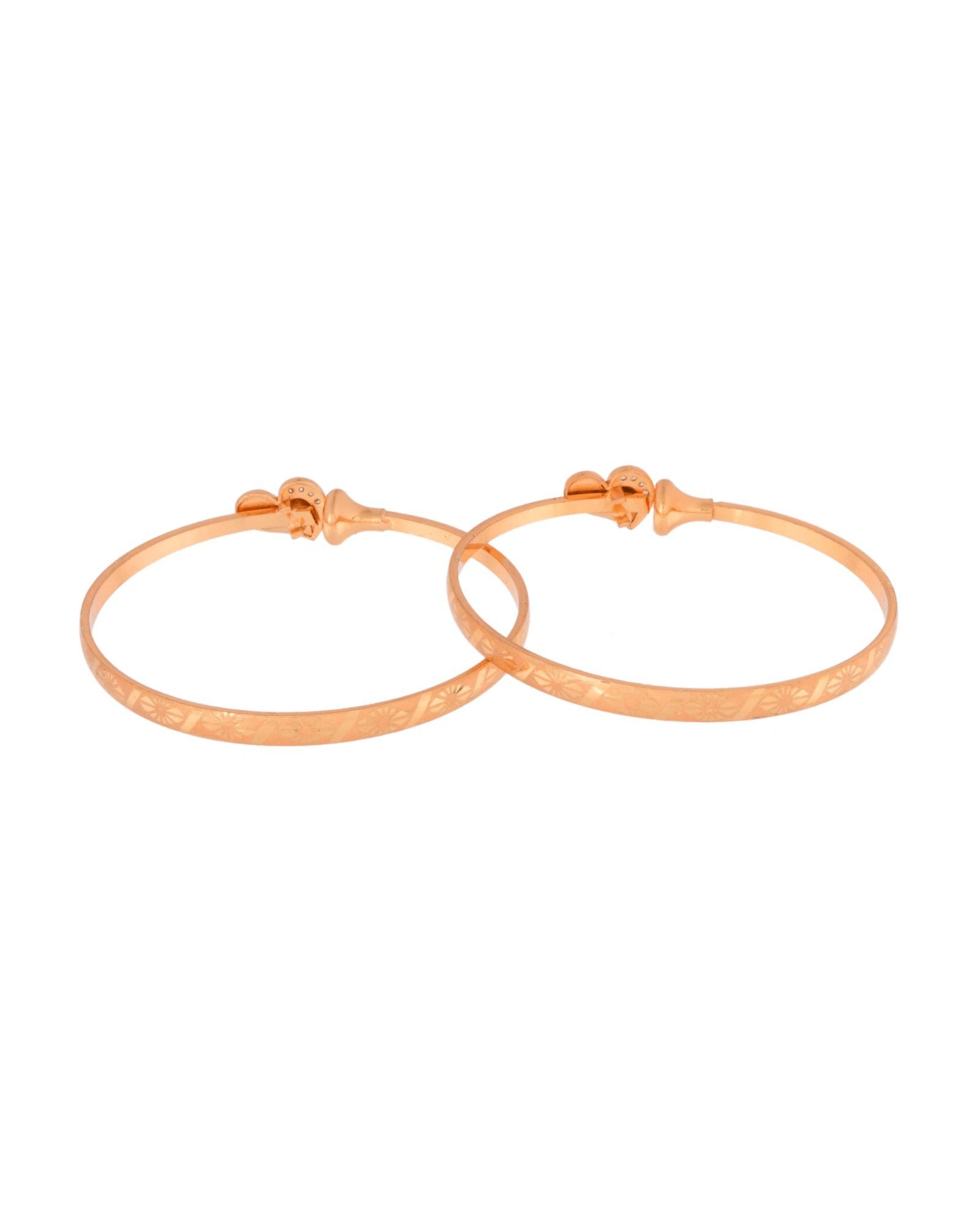 Jewels Nest Gold Plated Heart Design Bangles Set For Women – Elegant Party & Festive Wear