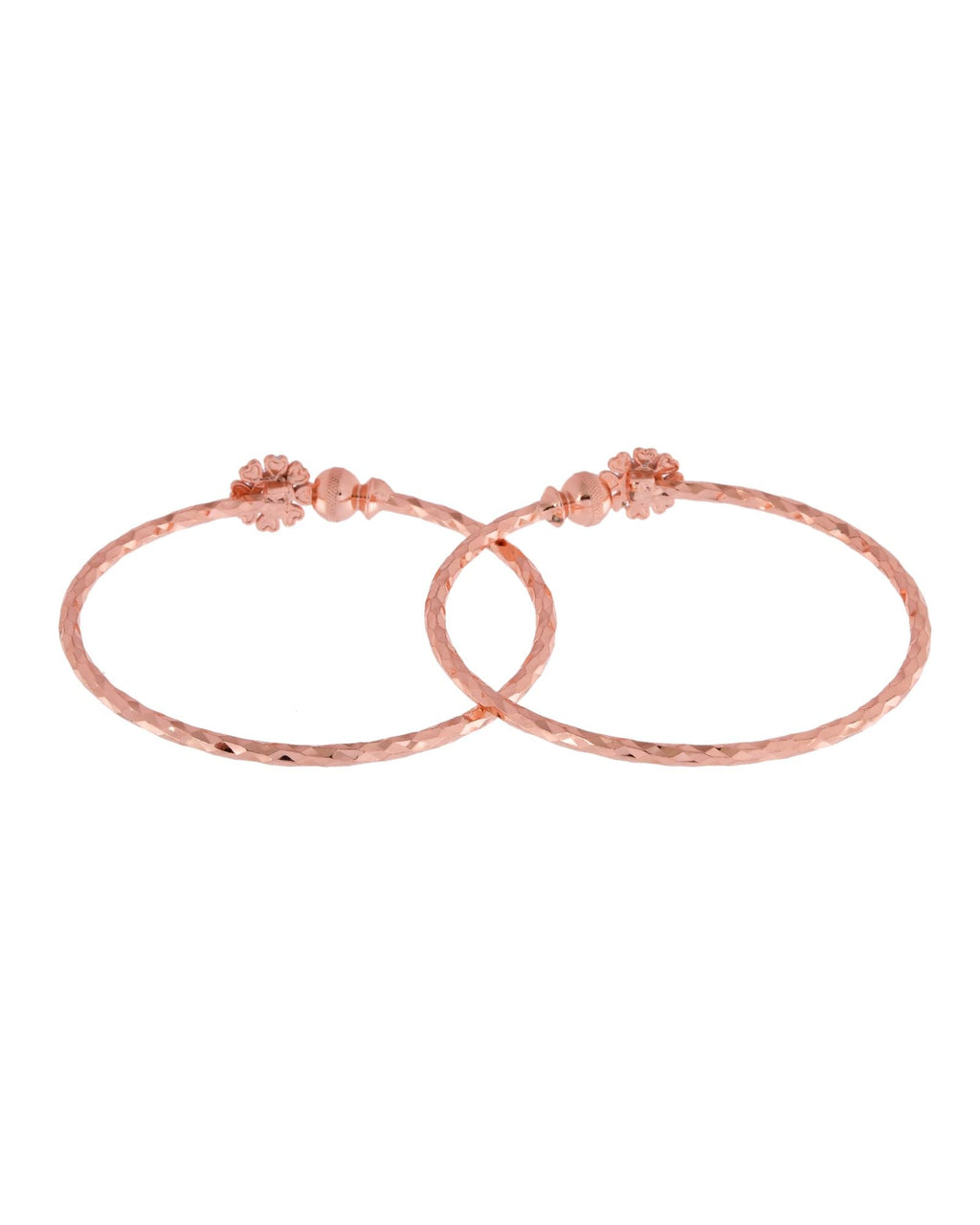Jewels Nest Rose Gold Plated Floral Stone Bangles For Women | Elegant Daily Wear Pair
