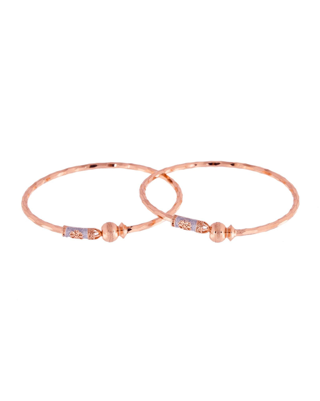 Jewels Nest Rose Gold Textured Finish Bangles For Women | Minimal Daily Wear Pair