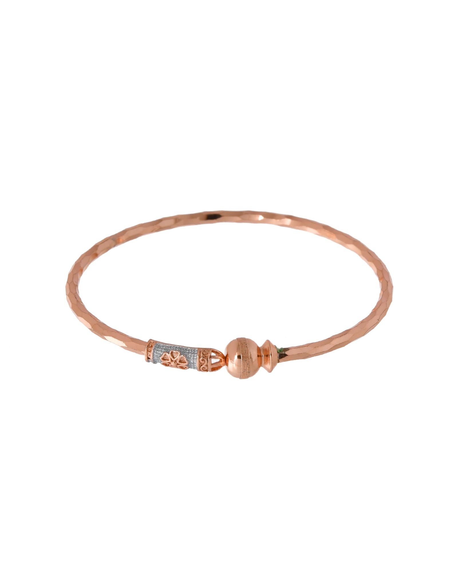 Jewels Nest Rose Gold Textured Finish Bangles For Women | Minimal Daily Wear Pair