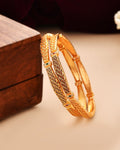 Jewels Nest Gold Finish Filigree Design Bangles For Women | Traditional Designer Pair