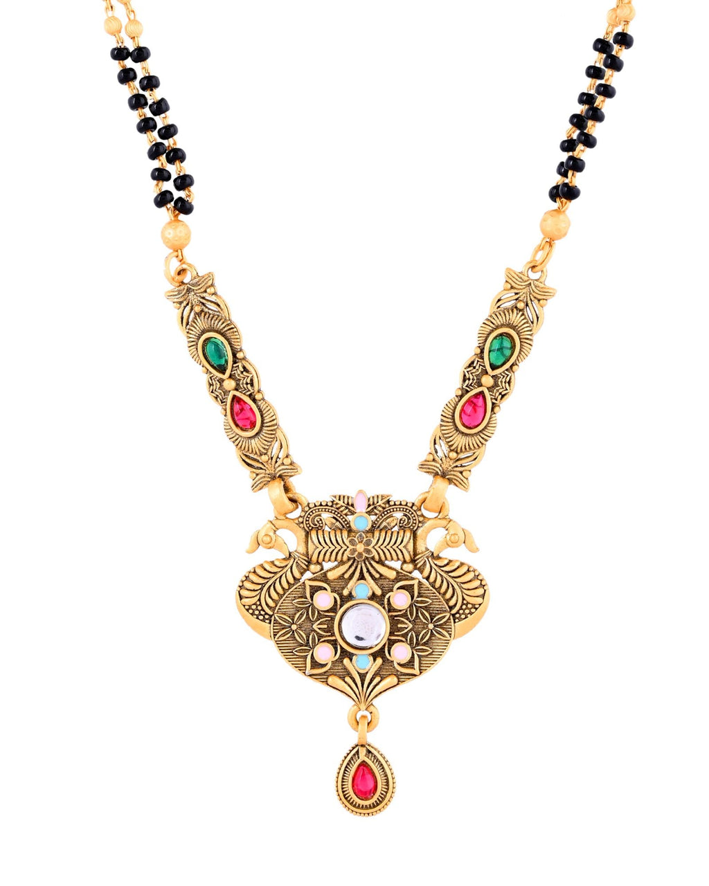 Jewels Nest Traditional Gold-Plated Kundan Mangalsutra Set For Women