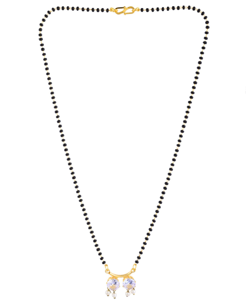 Jewels Nest Minimal Gold-Plated White Stone Mangalsutra For Women