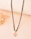 Jewels Nest Gold-Tone Cz Mangalsutra Pendant Necklace For Women