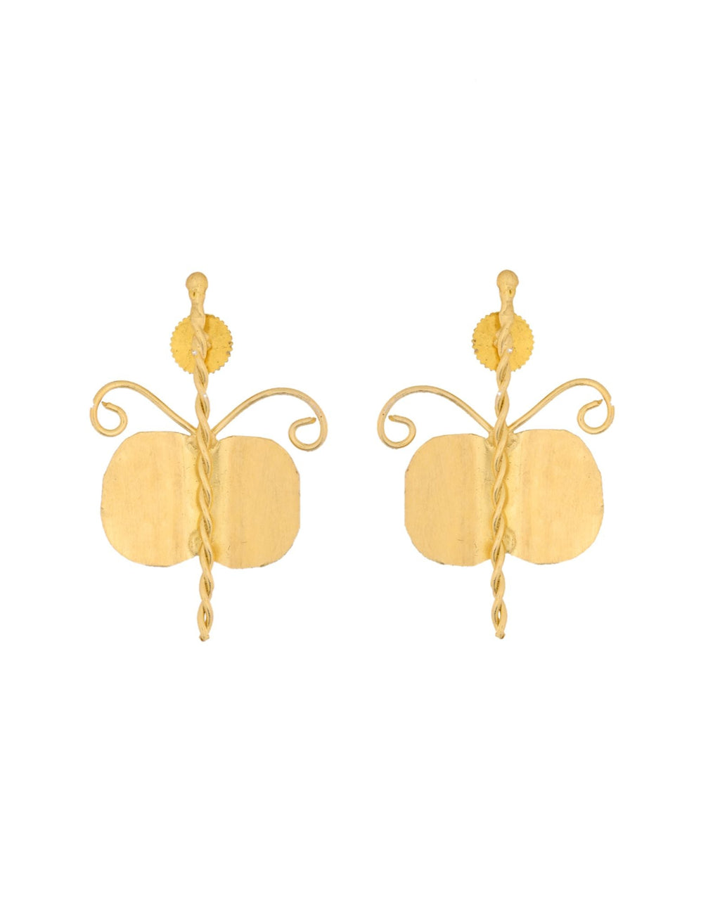 Jewels Nest Gold Plated Anti-Tarnish Waterproof Butterfly Shaped Aesthetic Stud Earrings For Women
