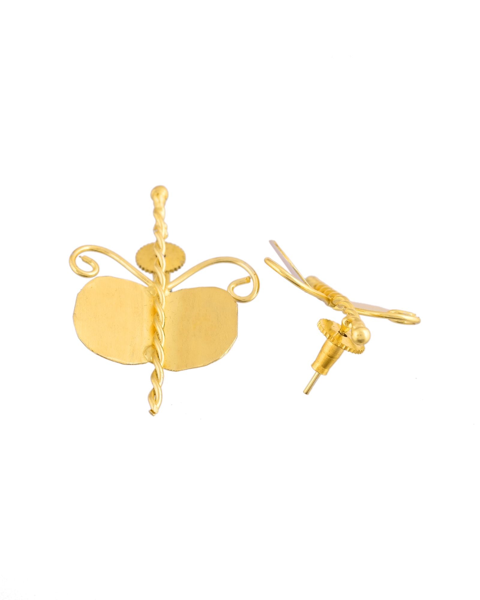 Jewels Nest Gold Plated Anti-Tarnish Waterproof Butterfly Shaped Aesthetic Stud Earrings For Women